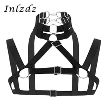 Жгут Мужское нижнее белье эластичные плечи грудь мышцы жгут Пояс металлические уплотнительные кольца Необычные Клубные вечерние ремень для костюма экзотический топ на бретелях