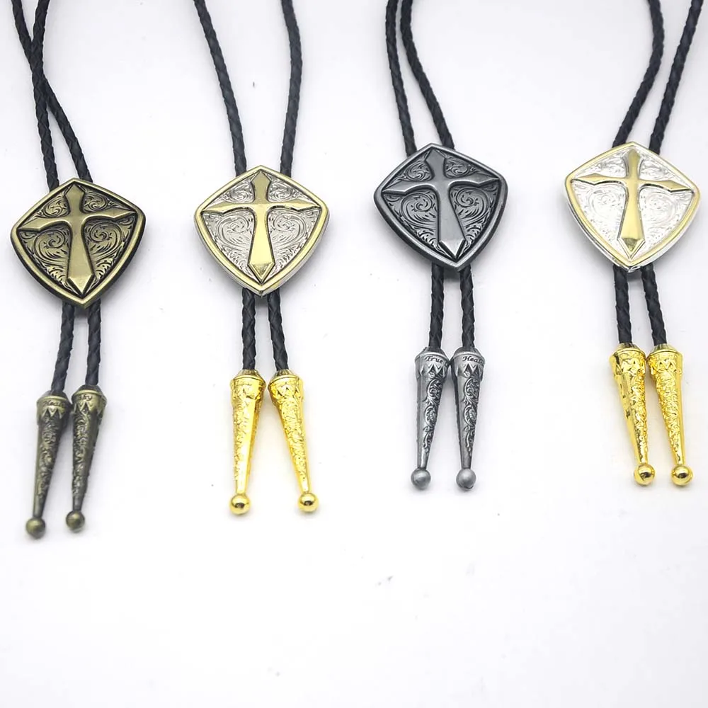 new American original cross leather and zinc alloy tie for men's wedding beautiful gift