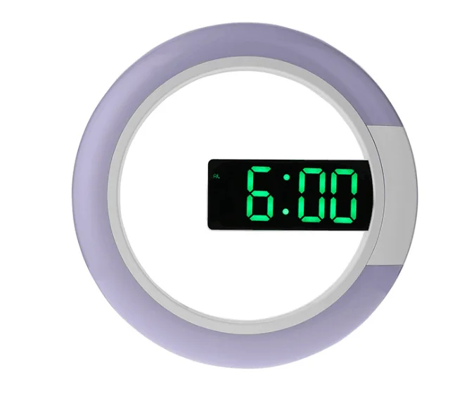 3D светодиодный цифровые настольные часы будильник Зеркало полые наручные часы, настенные часы современный дизайн ночник для дома гостиной украшения - Цвет: green