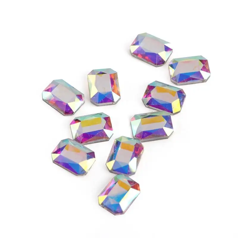 6 цветов Стразы для ногтей прямоугольные хрустальные украшения для ногтей блестящие 3D Стразы драгоценный камень Маникюр украшения для ногтей амулеты инструмент для дизайна ногтей