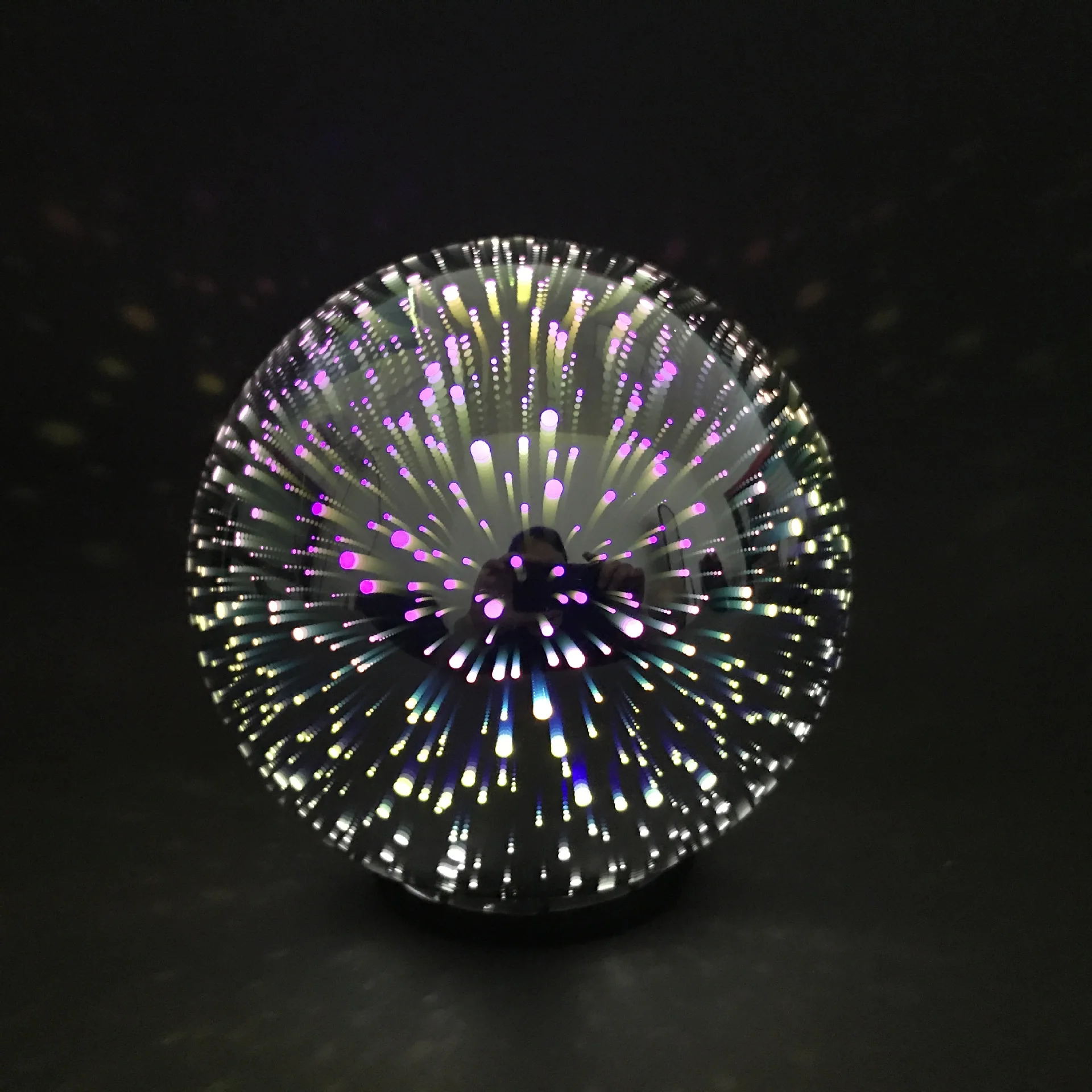 Modern Silver Moon Star Table Decoration Lamp Bedroom Living Room Glass Cover Magic Crystal Battery Ball Lamp