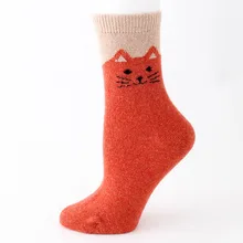 3 пары, женские носки, спортивные, для взрослых, искусственная шерсть, повседневные, мягкие, аксессуары, зимние, теплые, с рисунком милого кота, подарок, вязанные, утолщенные
