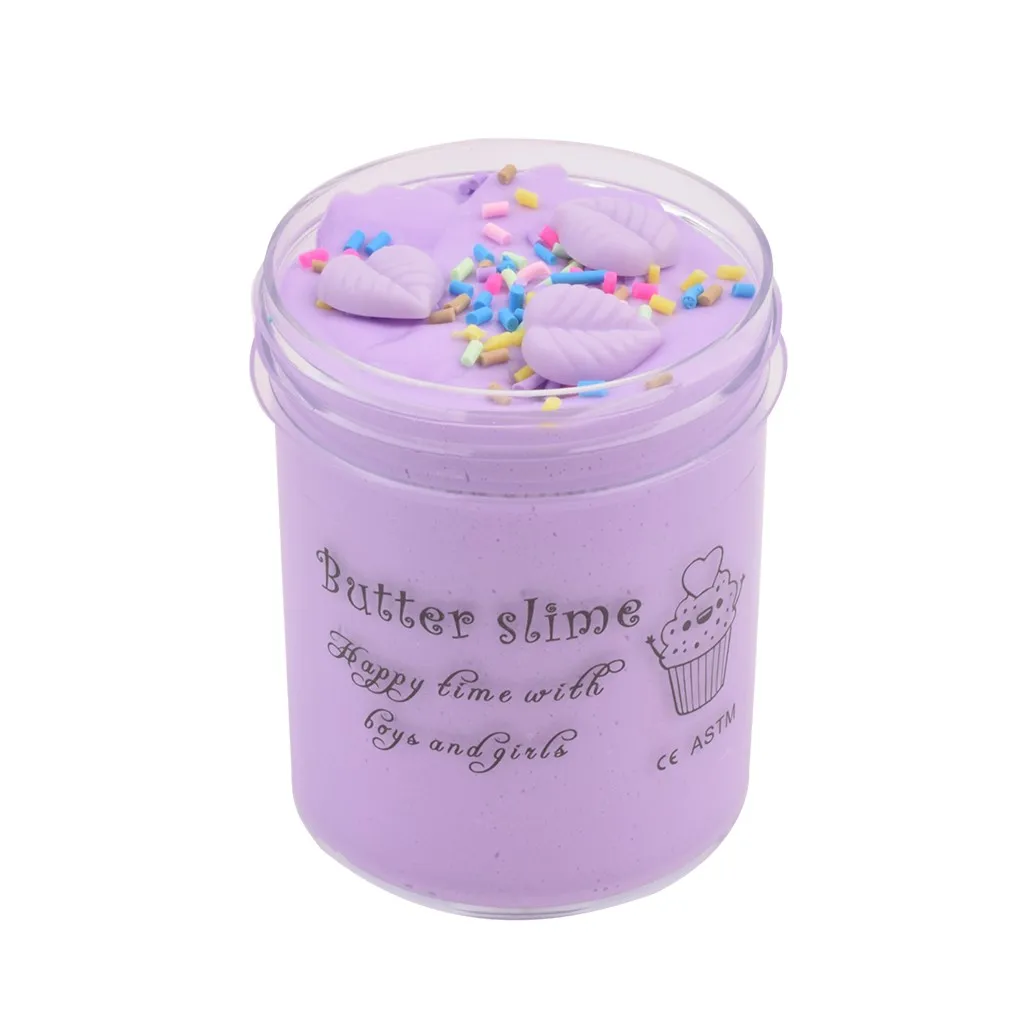 60/120/200ml Pupple Cloud Cotton Mud Soft Non-Sticky Foaming Slime Toy squishy anti stress Christmas gift to kids
