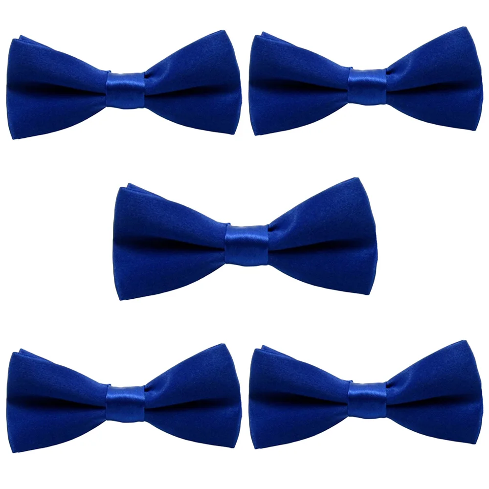 Royal Blue-5 PCS 5 шт., Детские регулируемые школьные вечерние галстуки-бабочки для маленьких мальчиков - Цвет: Royal Blue-5 PCS