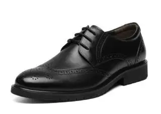 black 40 Xiaomi Qimian/мужские кожаные туфли-Дерби в деловом стиле в британском стиле; остроконечные кожаные туфли; Мужские броги - Цвет: black 40