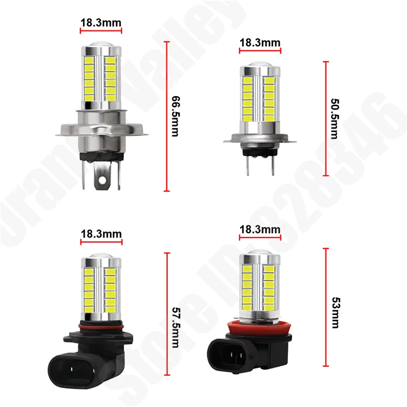 Светодиодные лампы для противотуманных фар H4 H7 H8 H11 HB3 9005 HB4 9006 33 SMD 5630 12 В