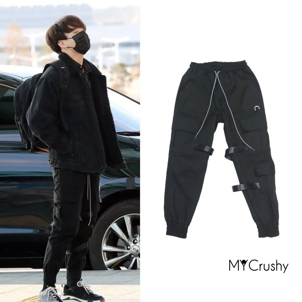 Jungkook ropa de estilo Kpop para hombre y mujer, pantalones Cargo de
