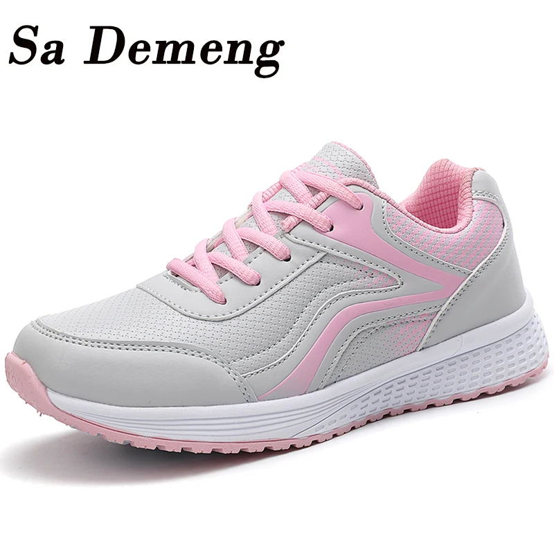 Модные женские кроссовки Sa Demeng зимняя дышащая Спортивная обувь из искусственной