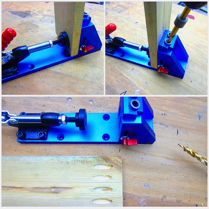 

Wood Working Tool Pocket Hole Jig with Toggle Clamp and 9.5mm Drill Bit PH1 Screwdriver For Carpenter Hardware