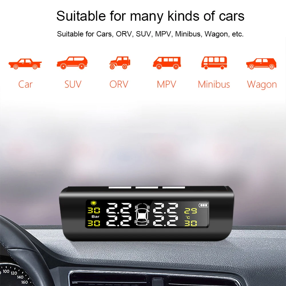 Система контроля давления в шинах TPMS универсальная беспроводная система с 4