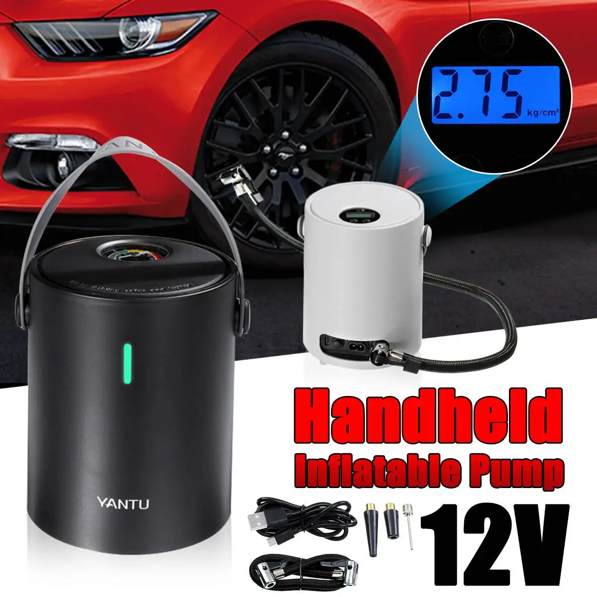 

Upgrade 25L/Min 100W wireless Car Inflator Pump 12V LCD USB Cordless Handheld Inflatable Pump Portable Air Compressor