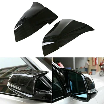

2X Carbon Fiber Look Side Mirrors Cap Cover ABS Plastic For BMW M3 F20 F30 F34