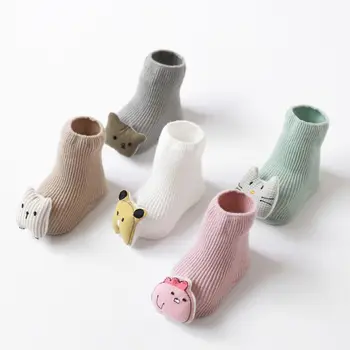

Newborn Winter cartoon baby socks Baby steps non-slip Leather Sole cotton children floor socks baby socks