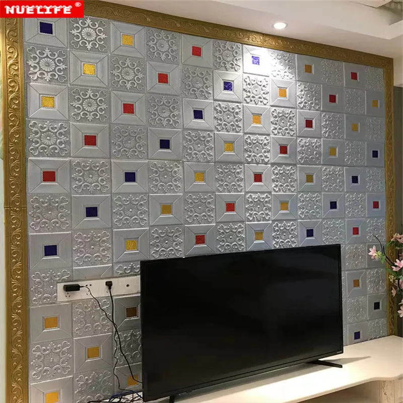 Самоклеящиеся обои с золотыми блестками для гостиной из пеноматериала спальни