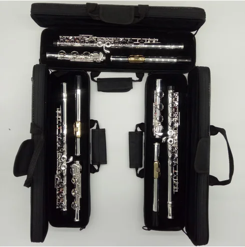 

Музыкальная Fancier, Клубная профессиональная флейта, 362 Посеребренная флейта, позолоченная пластина для губы, B нога, открытые закрытые отверстия, 17 E ключ