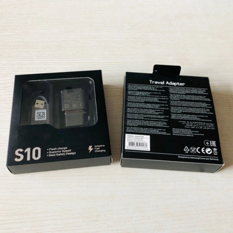 

10set Fast Charging Travel Adapter US/EU Plug Wall Fast Charger + 1.2M Original USB Type C Cable For Samsung S8 S9 S10e S10 plus