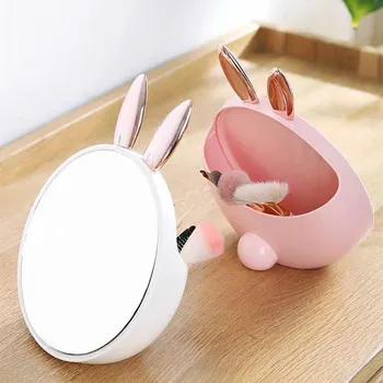 

Mirror Makeup Mirror Decorative Mirror Cartoon Creative Beauty Tools For with Cosmetics Storage shelf Tabletop Travel