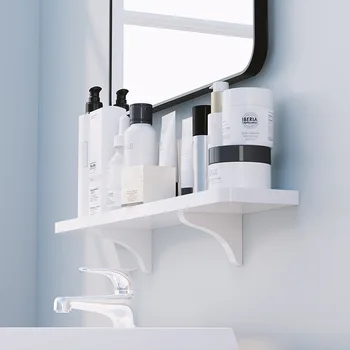 

Storage rack practical kitchen bracket wall-mounted plastic shampoo free punching waterproof bathroom rack self-adhesive