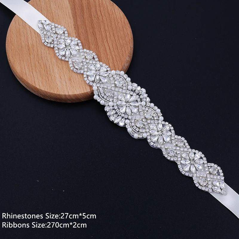 NZUK Rhinestone Bridal Belt Wedding With Crystal Diamond Wedding Dress Accessories Belt Sash 19cm-89cm Sash For Women bridal waistband bridal dress decoration