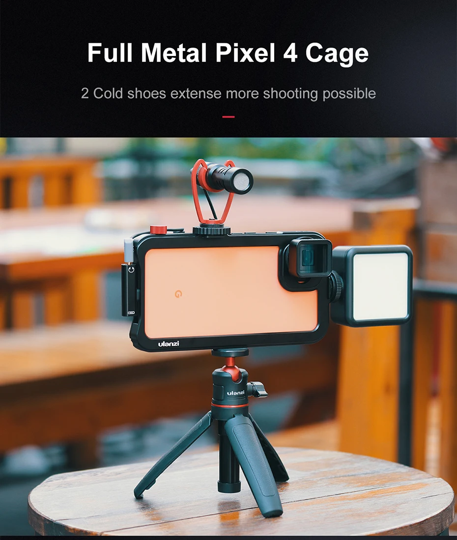 Ulanzi металлическая клетка Vlog для Google Pixel 4/Google Pixel 4XL для микрофона светодиодный светильник Ulanzi анаморфный объектив