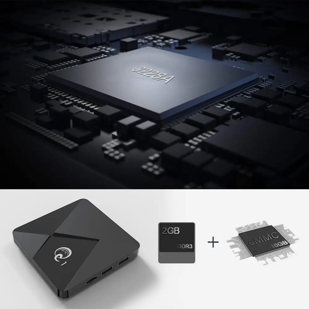 ZKMAGIC Android 9,0 ТВ приставка Q1Mini Rockchip RK3328 2 ГБ 16 ГБ Android приставка 2,4 WiFi Google Play Android ТВ приставка
