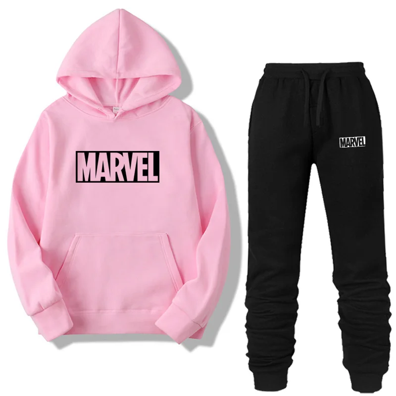 Лидер продаж, брендовые комплекты из двух предметов, модные толстовки с Marvel, спортивная одежда, мужской спортивный костюм, толстовка с капюшоном, осенняя мужская одежда, толстовки+ штаны, мужские комплекты