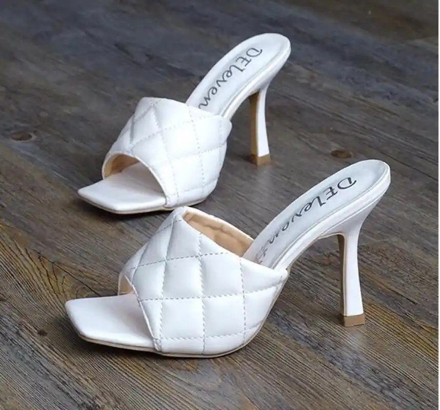 Quilted Mule Heels Shoe 