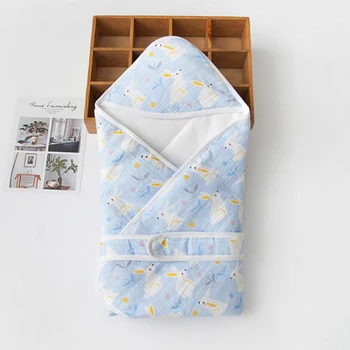 

Baby Newborn Baby hooded Blankets Sleepsack for Stroller Swaddling Printing cotton winter Quilt Swaddle