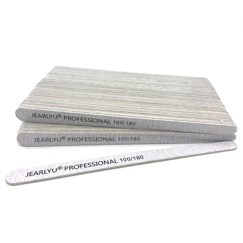 

100pcs/lot Professional Nail Files 100/180 Grits Polish Sanding Buffer Block File Straight Nagelvijl UV Gel Manicure Grey Nail