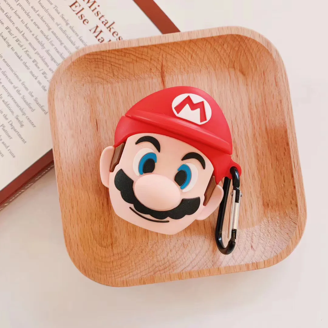 Силиконовый чехол Super mario bros Toad Mario из мультфильма для AirPods Pro Bluetooth, чехол для наушников AirPods 3, брелок, аксессуары - Цвет: B