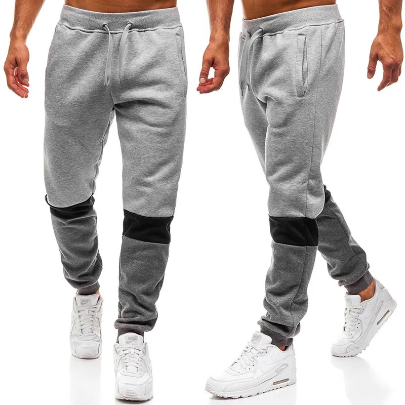 light grey HuLooXuJi весенние повседневные мужские джоггеры, спортивные штаны, строгие длинные штаны, брендовые модные брюки с эластичной резинкой на талии, размер США: M-2XL - Цвет: light grey