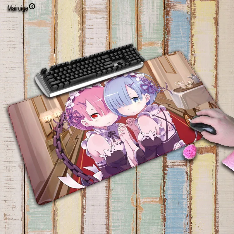 Re; zero Аниме девушка 900x400X3 мм игровой замок край коврик для мыши большие рождественские подарки аксессуары для ноутбуков ноутбук padmouse
