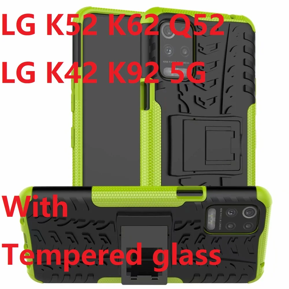 Армированный чехол для телефона LG K52 Q52 K62 + закаленное стекло мягкий