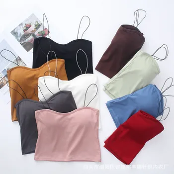 

9 Colors Bras for Women Casual Comfortable Tank Tops Sexy Girls Fashion Solid Color Tube Top Camis Wireless Cotton Underwear