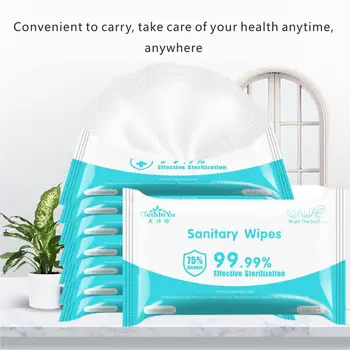 

1 Pack of Draw-out Type Disposable Wet Wipes Hands Toys Cleaning Portable Wipes Water Antibacterial Wipes (10 Count Totally)