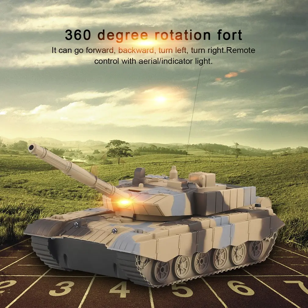 

1:20 4CH Power Tank Military Vehicle Remote Control Armored Tank Battle Tanks Turret Rotation Light & Music RC Model Kids Toy