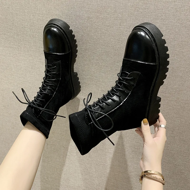 

2019 Autumn And Winter WOMEN'S Boots Boots Korean-style Fashion Fashion Warm Anti-slip Martin Boots Short Boots round-Toe Semi-h