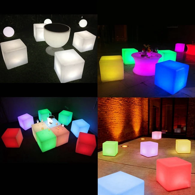 См 20 светодио дный см диаметр светодиодный куб табурет барные табуреты свет вверх куб сад Рабочий набор светодио дный LED клуб мебель