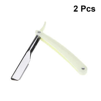 

Chic Straight Barber Edge Steel Razors Men Vintage Straight Edge Metal Hair Shaper Barber Razor withou Blade (White)
