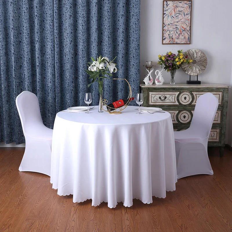 

10-color wedding round table cloth solid color hotel banquet decorative tablecloth