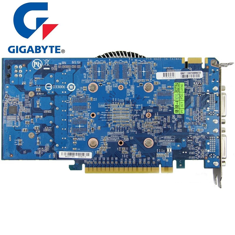 GIGABYTE оригинальная Видеокарта GTX 550Ti 1 ГБ 192Bit GDDR5 видеокарты для nVIDIA Geforce GTX550 Ti HDMI DVI GTX 650 750 б/у