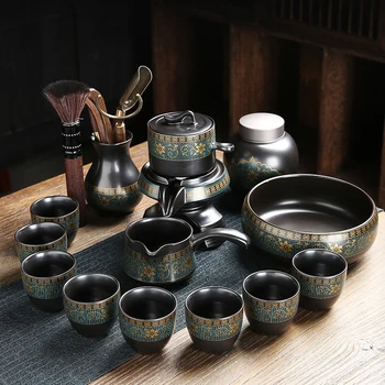 

New Ceramic teaware set Ceramic Kung Fu 8/11/13 pcs Tea Set Stone Grinding Tea Set, Teapot, Tea Cup, Tea Caddy Creative teaware