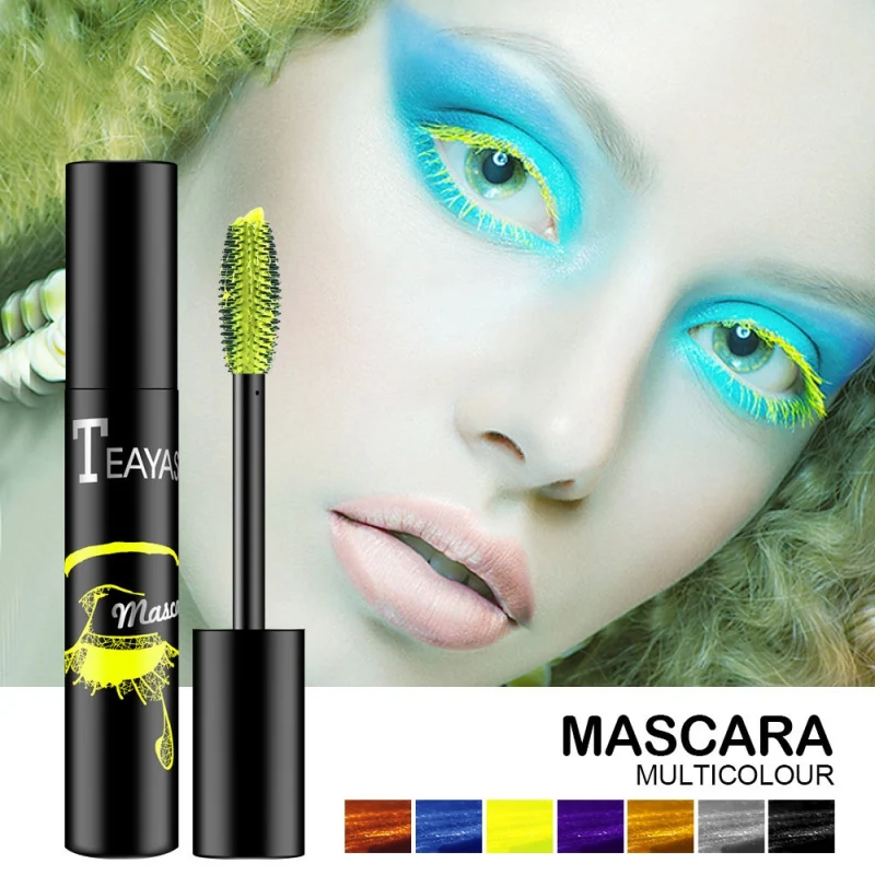7 Красочные MascaraThick Бронзовый флуоресцентный зеленый глаз akeup стойкая Косметика Тушь для ресниц Hollloween Особенности