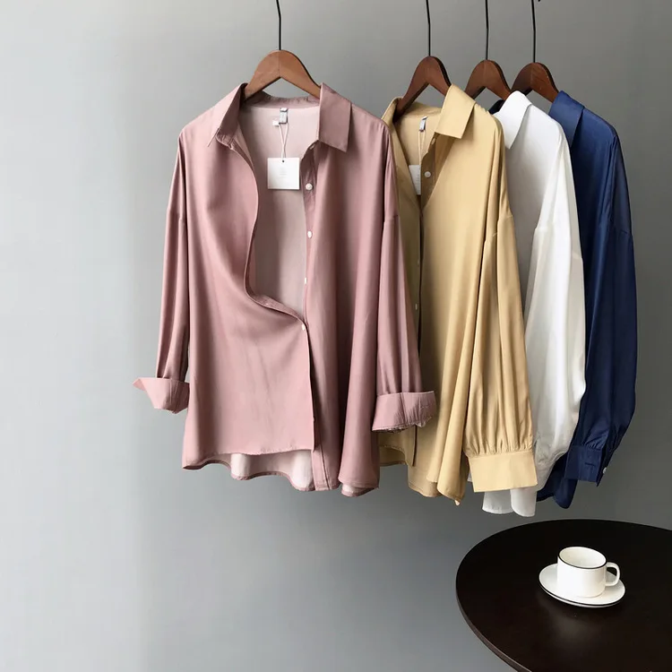  2020 Women Summer Blouses Turn Down Collar Spring Womens Tops And Blouses Loose Style Women Shirts 