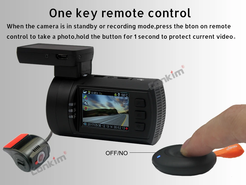 Видеорегистратор Conkim Novatek 96663 2 камеры 1080P Full HD GPS|cam gps|dash camdual lens |