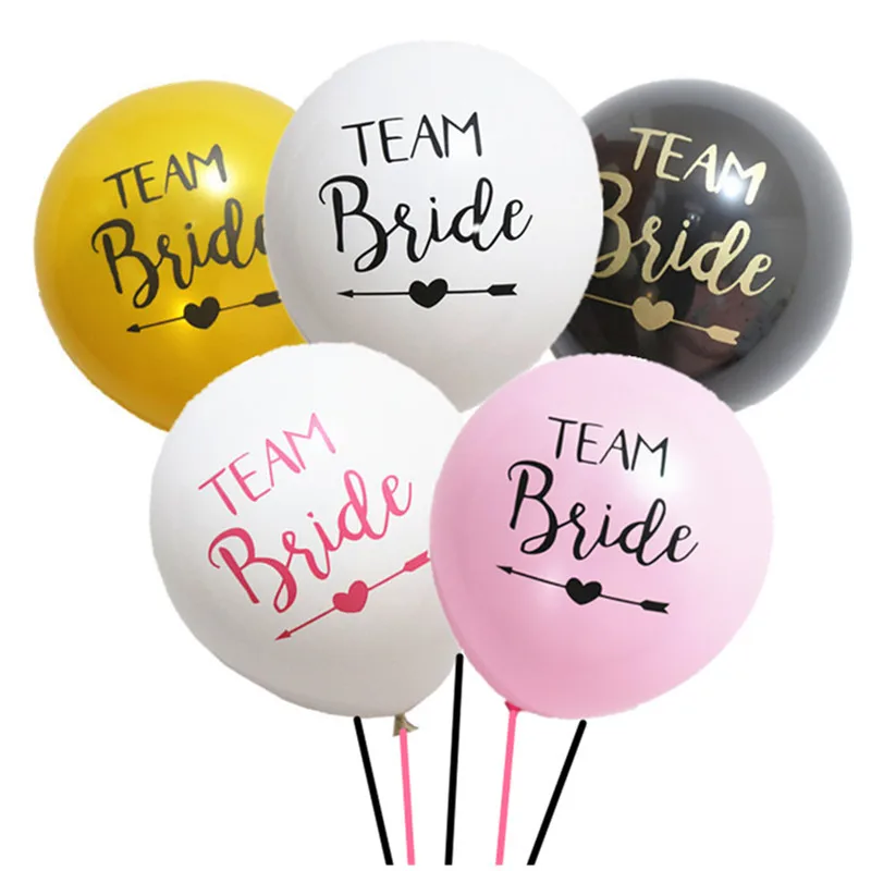 10pc Bachelorette Party Team Bride To Be Latex Balloon tattoo Hen Night Golden Bridal Shower wedding supplies | Дом и сад