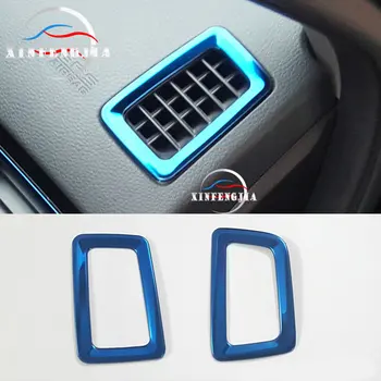 

For Honda Accord 13-17 2pcs Blue Center Dash Panel Air Vent Outlet Cover Trim