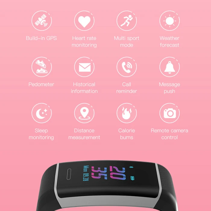Gps Smartwatch Фитнес браслет часы слежения монитор Водонепроницаемый Шагомер LSMK99