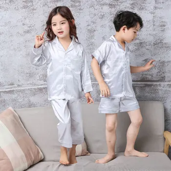 

Toddler Baby Boy Girl Silk Satin Pyjamas PJS Set Kids Long Sleeve Sleepwear Nightwear Pajama Set Toddler Boy Pajamas
