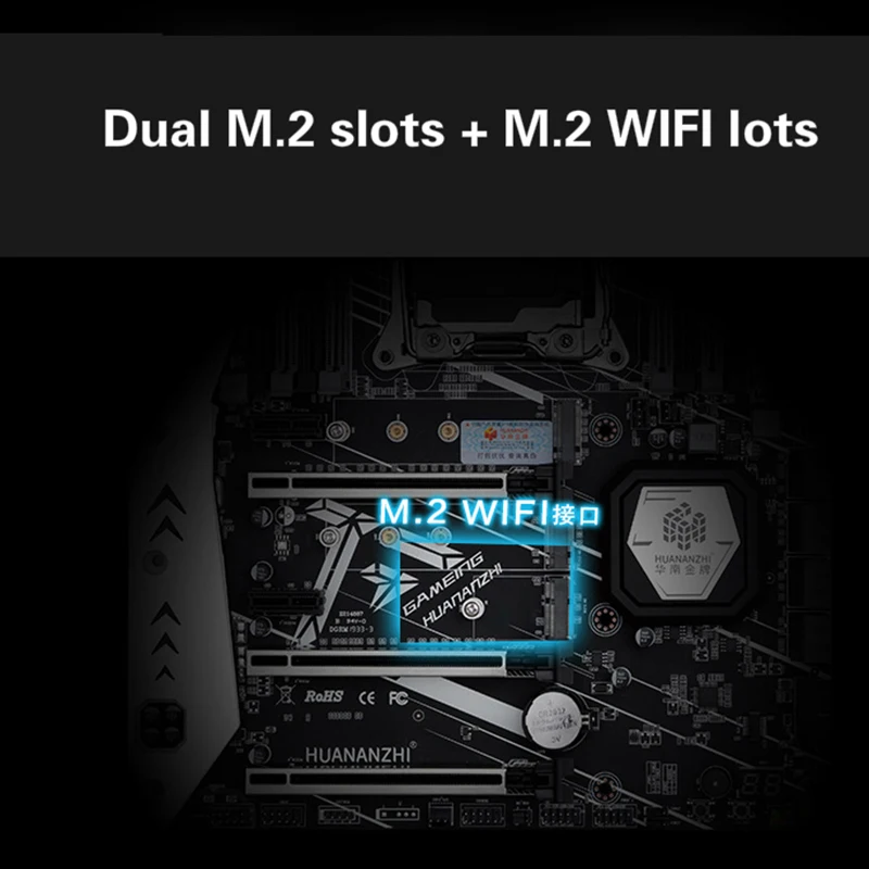 Материнская плата HUANANZHI X99 с двумя слотами M.2 NVME поддержка DDR3 и DDR4 LGA2011-3 и LGA 2011 Intel Xeon E5 2676 V3 64 ГБ(1